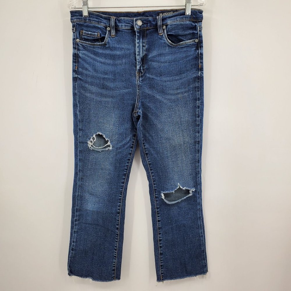 Blank NYC The Bowery Cropped Boot Cut Women's Raw Hem Jeans Size 30